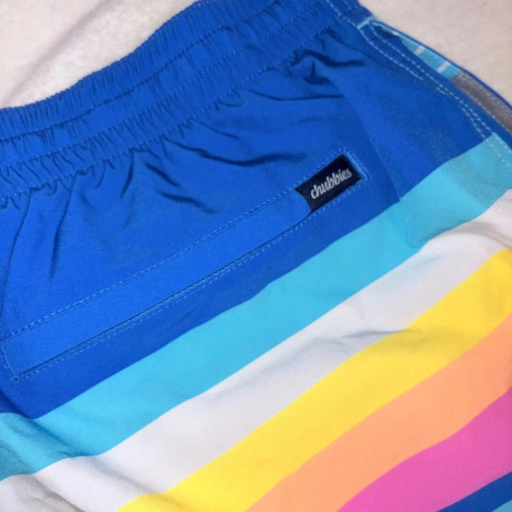 CHUBBIES Swim Trunks Men XXL Blue The Newports Striped 7